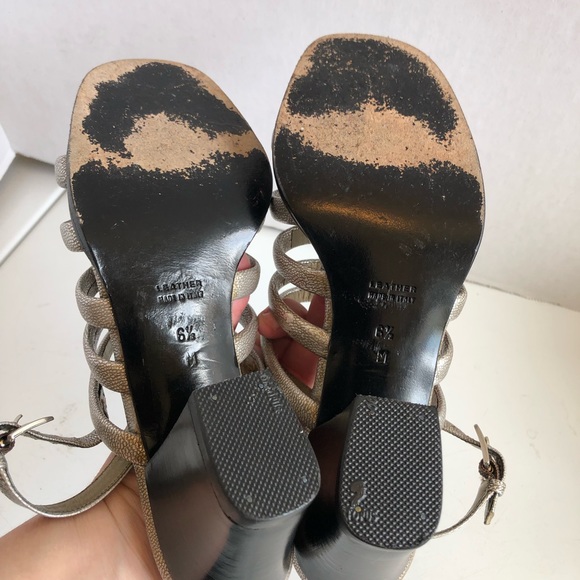 Gorg! YSL Yves Saint Laurent strappy block high heel shoes - Picture 9 of 16